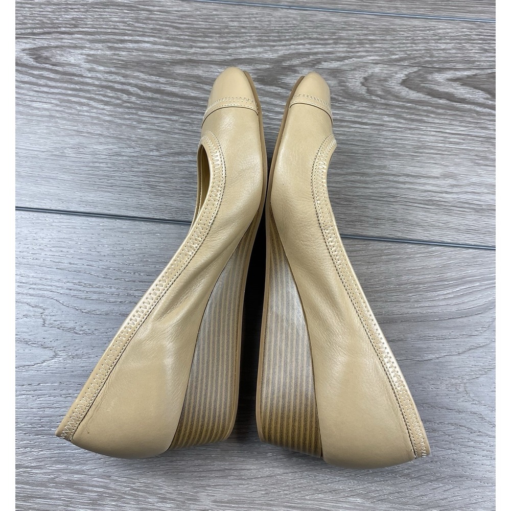 Cole Haan Women's Elsie Cap Toe Soft Leather Wedge Shoes Beige Size 9 B - Picture 5 of 8
